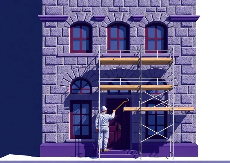 Ravalement de façade en pierre, nettoyage et application d'enduit