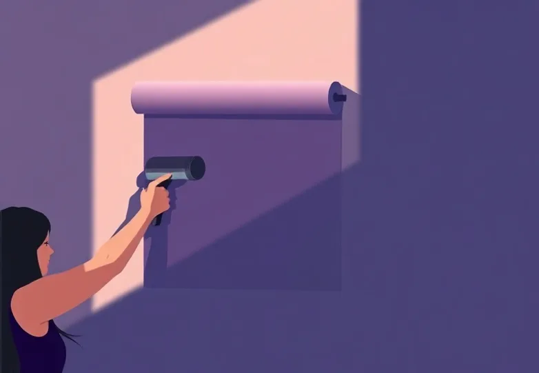 Pose de papier peint, rouleau et brosse à maroufler